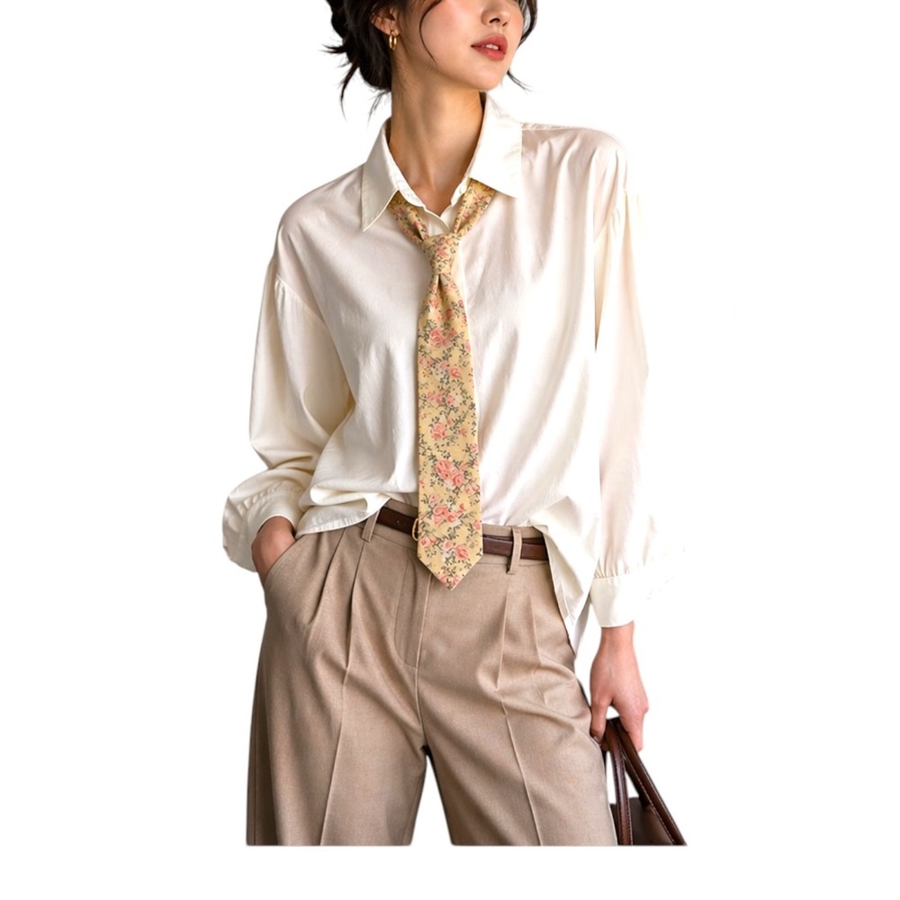 Stafford Tailored WomensMens Tan Pink Floral Rose 100% Cotton Necktie 3 Inch